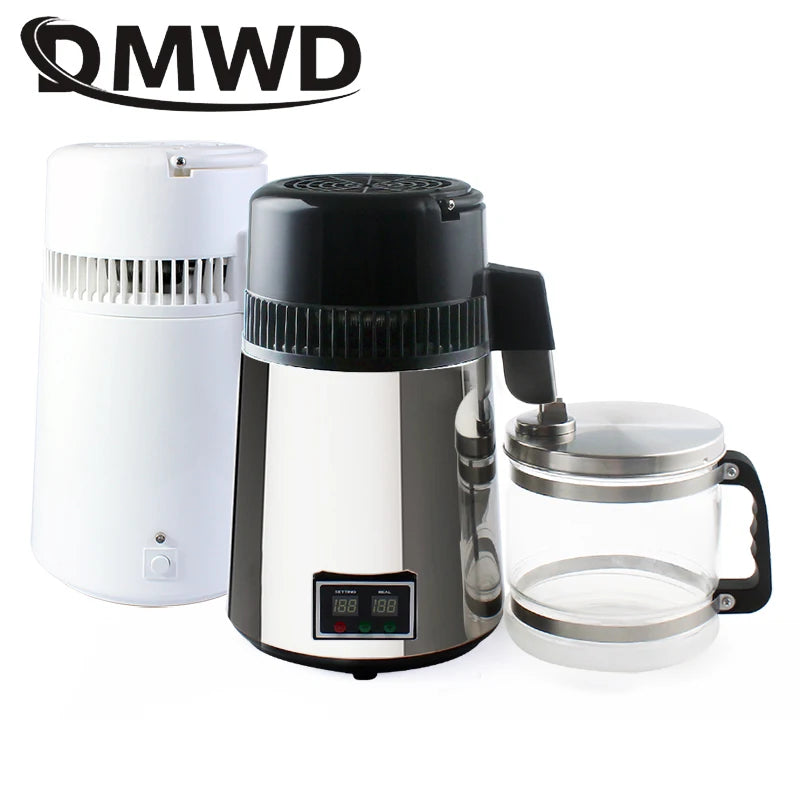 DMWD Pure Water Distiller 4L Dental Distilled Water Machine Filter Stainless Steel Electric Distillation Purifier Jug 110V 220V